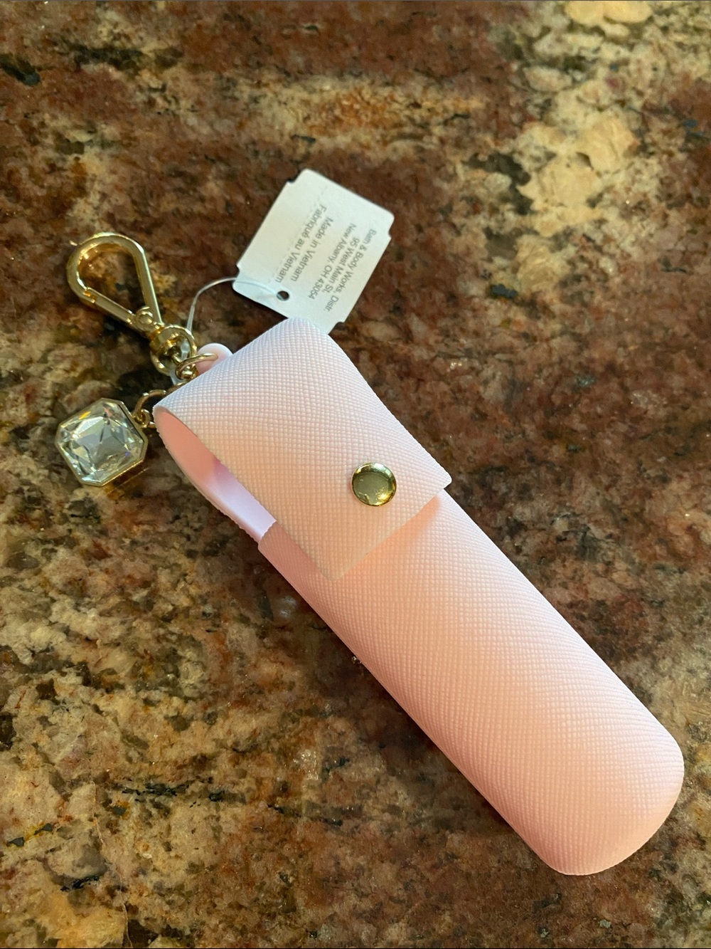 Textured Bling Charm “Hand Spray Sanitizer & Lip Holder” Bath & Body Works, NWT